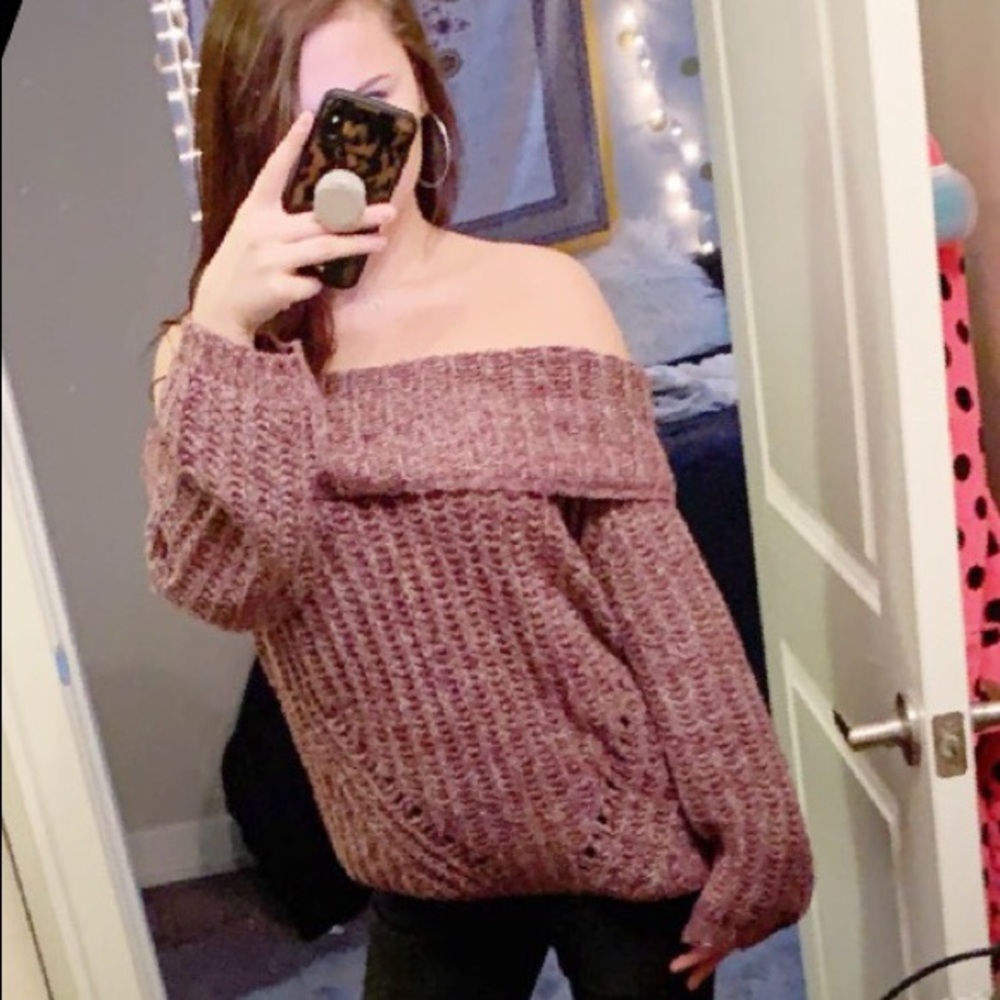 CHUNKY KNIT OFF SHOULDER SWEATER - Picture 5 of 6